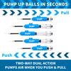 ouyili Sports Ball Pump Kit - Portable Air Pump Two-Way Dual Action Inflatable Perfect for Basketballs, Soccer Balls and More - Professional Hand Pump Kit with Needles and Flexible Hose (Blue)