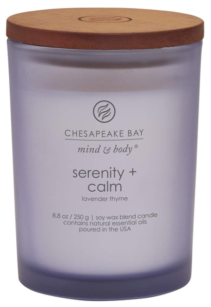 Chesapeake Bay Candle Scented Candle, Serenity + Calm (Lavender Thyme), Medium Jar, Home Décor