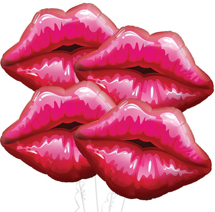 KatchOn, Red Lip Balloons Set - Large 30 Inch, Pack of 4 | Kiss Balloons Decorations | Lips Balloon, Galentines Day Balloons | Red Valentines Balloons | Lip Balloon for Galentines Day Decorations