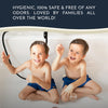 Homerella Bathtub Mat Anti-Slip Skin Sensitive 34.5 x 15.5 inches, INCL. Hooks for Hanging | Anti-Slip Tub Mat | Shower Mat Machine Washable | Bath Mat for Tub Anti-Slip (Clear)
