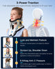 Cervical Neck Traction Device: Neck Stretcher for Cervical Pain Relief, Electric Air Pump with 3 Power Traction, Built-in 8 Airbag, Improved Stretcher for Neck Decompression and Neck Tension Relief