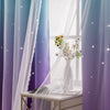 Reepow Kids Room Curtains with Hollow-Out Star and Tulle Overlay, Blue Purple Ombre Blackout Curtains for Boys Girls Bedroom - 52