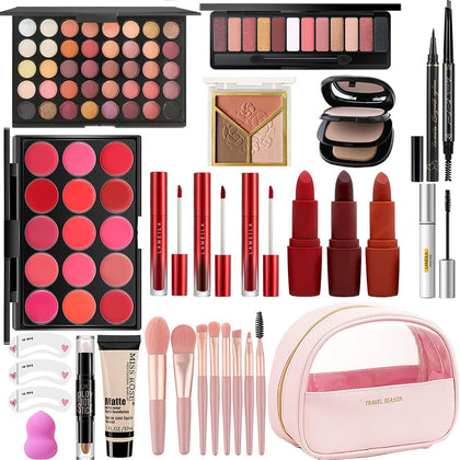 MISS ROSE M All In One Full Makeup Kit for Women, Multipurpose Makeup Sets, Beginners and Professionals Alike, Easy to Carry(Pink)