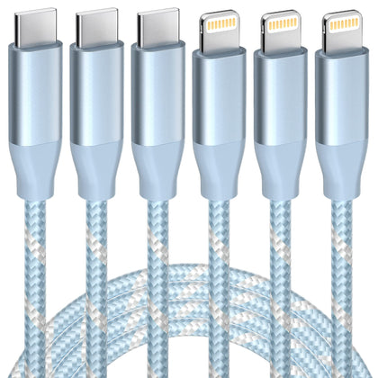 USB C to Lightning Cable 3 Pack 6FT Apple MFi Certified iPhone Fast Charger Fast Charging Type c to Lightning Cable for iPhone 14 13 12 11 Pro Max Xr Xs 8 and More