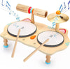 oathx Kids Drum Set All in One Montessori Musical Instruments Set Toddler Toys Natural Wooden Music Kit Baby Sensory Toys Months Birthday Gifts for Girls Boys