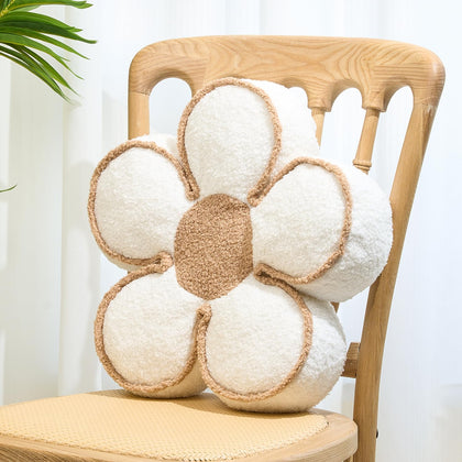 Sioloc Flower Pillow Flower Throw Pillow Flower Floor Cushion Cute Seat Cushion Aesthetic Floor Cushion Decorative Throw Pillow for Bed,Couch(White,15.7