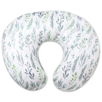 Nursing Pillow Cover Stretchy Removable Cover for Breastfeeding Pillows, Ultra Soft Comfortable Slipcover for Baby Girl and Boy, Green Leaf