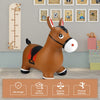 INPANY Bouncy Horse Hopper- Brown Inflatable Jumping Horse, Ride on Rubber Bouncing Animal Toys for Kids/Toddlers/Children/Boys/Girls (Pump Included)