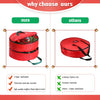 Double Layer Christmas Wreath Storage Container Bag Wreath Storage Pure Color Seasonal Garland Holiday Container Festive Wreath Storage Box with Dual Zippers and Handles for Xmas (Red,30 Inch)