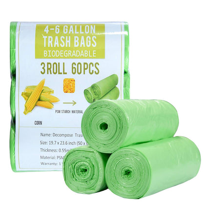 Jaoul Small Trash Bags Biodegradable Compost Trash Bags Recycling Eco-Friendly Garbage Bags for Office Bathroom Diaper Kitchen Car, Strong Tear & Leak Resistant