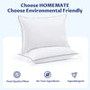 HomeMate Bed Pillows for Sleeping - Queen Size(20''x28'') Set of 2 Allergy Friendly Microfiber Shell Fluffy Down Alternative Filling Breathable Pillow Suitable Back Stomach or Side Sleepers, White