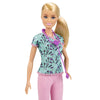 Barbie Nurse Fashion Doll with Medical Tool Print Top & Pink Pants, White Shoes & Stethoscope Accessory
