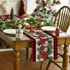 Artoid Mode Red Black Buffalo Plaid Xmas Balls Holly Christmas Table Runner, Winter Kitchen Dining Table Decoration for Outdoor Home Party 13x72 Inch