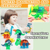 HACOCOLA Dinosaur Magnetic Tiles, Educational Magnet Tiles Building Block Toy Dino World, Learning Construction Magnetic Toys Set for Boys Girls Kids Age 3 4 5 6 7 8?49 PCS?
