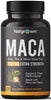 Natgrown Organic Maca Root Powder Capsules 1500 mg with Black + Red + Yellow Peruvian Maca Root Extract Supplement for Men and Women - Vegan Pills
