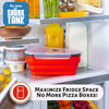 The Perfect Pizza Pack - Reusable Pizza Storage Container with 5 Microwavable Serving Trays - BPA-Free Adjustable Pizza Slice Container to Organize & Save Space, Red