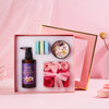 LUMIER Romantic Gift Basket - Relaxing Gift Box for Couples - Getaway Kit with Soap Roses, Massage Oil, Shower Steamer Tablets, Candle - Pamper Yourself - Date Night - Fun Travel - Birthdays