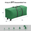 Patiobay Rolling Christmas Tree Storage Bag 9 Ft Xmas Artificial Disassembled Trees, 600D Waterproof Oxford Fabric, Durable Wheels & Handles, Heavy Duty Storage Container (Green)