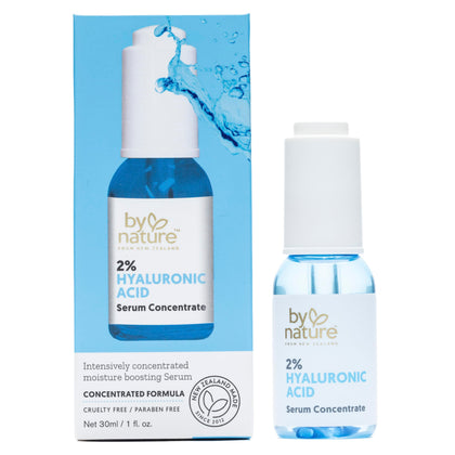 By Nature 2% Hyaluronic Acid Serum for Face & Neck - Skincare from New Zealand - 2% Hyaluronic Acid Facial Serum Concentrate - 1fl. oz