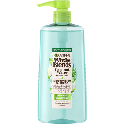 Garnier Whole Blends Coconut Water & Aloe Vera Refreshing Shampoo for Normal Hair, 26.6 Fl Oz, 1 Count (Packaging May Vary)