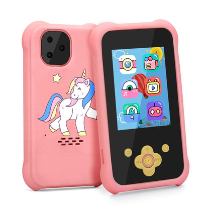 Kids Phone for Christmas Birthday Gifts for Girl Toys 3-6 Years Old Phone Learning Toy for 3 4 5 6 Year Old Boys with SD Card (Pink)