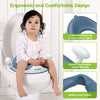 ANGELBLISS Baby Potty Training Toilet Seat with Soft Cushion Handles, Haute Collection, Double Anti-Slip Design and Splash Guard for Boys and Girls (Blue)