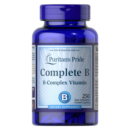 Puritan's Pride Complete B Complex for Energy Metabolism Caplets by Vitamin B, 250 Count
