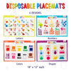 merka Disposable Placemats for Baby Placemats for Restaurants Disposable Table Mats for Kids Baby Disposable Placemats Letters Numbers Shapes Colors Set of 40