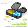 AUVON XL Weekly Organizer 2 Times a Day, 7 Day with One-side Large Opening Design for Easy Filling, Black Privacy Protection AM PM Pill Case/Box for Medication/Vitamins/Fish Oils/Supplements