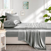 Lanest Housing Silk Satin Sheets, 4-Piece Full Size Satin Bed Sheet Set with Deep Pockets, Cooling Soft and Hypoallergenic Satin Sheets Full - Light Gray