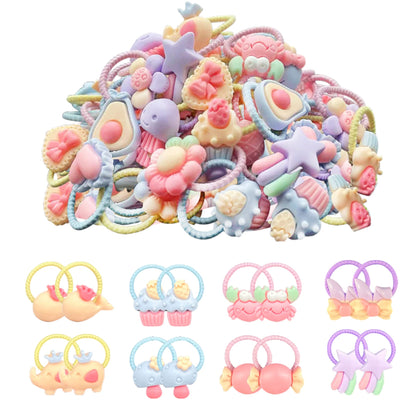 Small Hair Ties for Thin Hair,40 PCS Baby Hair Accessories Candy Finger Hairbands Cute Flower Elastic Rubber Bands for Baby Infants Littler Girls