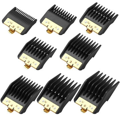 8 Pack Premium Clipper Guards Fit for BaBylissPRO Barberology FX870, FX890, FX825, and FX673 Clippers, Replacement Guards with Metal Clip - From 1/16-3/4 inch Snap on Comb Set for Babyliss Clippers