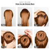 FANDAMEI Hair Bun Shaper Set with 20 pcs Invisible Hair Nets for Bun, 4pcs Donut Bun Maker, 5 pcs Hair Elastic Bands, 20 pcs Hair Bobby Pins(Brown)