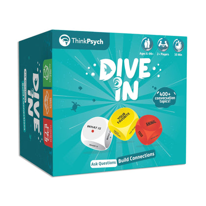 ThinkPsych 400+ Family Conversation Starters Dice & Card Game - Conversation Cards for Ages 6-99 - Best Family Games for Kids and Adults