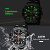 MEGALITH Mens Watches with Stainless Steel Waterproof Analog Quartz Fashion Business Black Chronograph Watch for Men, Auto Date