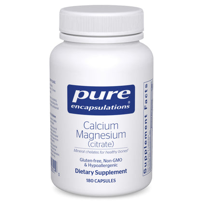 Pure Encapsulations Calcium Magnesium (Citrate) - 240 g Calcium & 240 g Magnesium - Bone Health Support - Non-GMO & Vegan - 180 Capsules