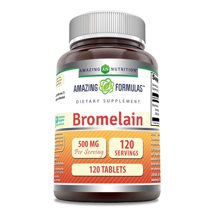 Amazing Formulas Bromelain 500 Mg 120 Tablets Supplement | Non-GMO | Gluten Free | Made in USA