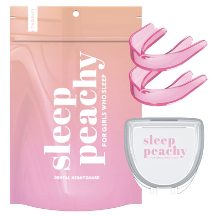 Sleep Peachy Night Guard for Women - Pack of 2 Mouth Guard for Teeth Grinding, Clenching and Bruxism (Pink)