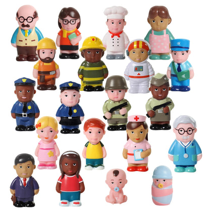 Beverly Hills Doll Collection Sweet Li'l Folks Set of 20 Community and Family Dollhouse Figures Soft Vinyl Play Figures People for All Ages