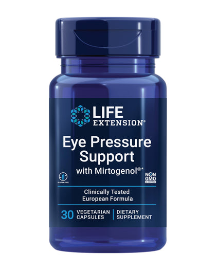 Life Extension Eye Pressure Support with Mirtogenol - Eye Health Supplement for Healthy Eye Pressure - with French maritime pine bark - Gluten-free, vegetarian, non-GMO - 30 capsules