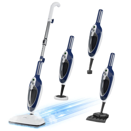 Steam Mop - 10-in-1 Floor Steamer Detachable MultiPurpose Handheld Steam Cleaner for Hardwood/Tile/Laminate All Floors Carpet Cleaning with 11 Accessories for Whole Home Use(Blue).