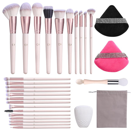 BS-MALL Premium Synthetic Foundation Powder Concealers Eye Shadows Makeup Brushes Gift set (Pink)