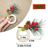 HADDIY Pine Cones Napkin Rings,Christmas Napkin Holders Set of 6 with Berry and Pine Needles for Winter Holiday Dinner Table Setting Decorations