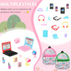 Charniol 29 Pieces Dollhouse Accessories Mini Laptop Computer Tablet Phone Miniature Glasses Headset Backpack Drink Plastic Toys for Dolls (Fresh Style)