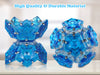 RoomyRoc Magnetic Fidget Sphere - Pentagons Magnets Balls - 12 Piece Set - Crystal Blue - Magnet Fidgets Toy - Creativity Beyond Imagination, Inspirational, Recreational, Desk Toys for Adults