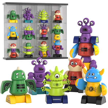 TEMI Magnetic Robot Toy for 3-5 Years Old - Monster Blocks Stacking Transform Toys with Storage Box, Set for Kids Age 3 4 5 6 7 Years Old Boys, Christmas & Birthday Gift