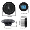 Herdio Marine Radio and Speakers Set Compatible with Bluetooth, Marine Gauge Head Unit+6.5 Inch Marine Flush Wall Mount Ceiling Speakers+Rubber Flexible Mast FM AM Antenna