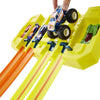 Hot Wheels Track Builder Playset, Multi-Lane Speed Box, 18 Component Parts with Storage, 2 Toy Cars in 1:64 Scale