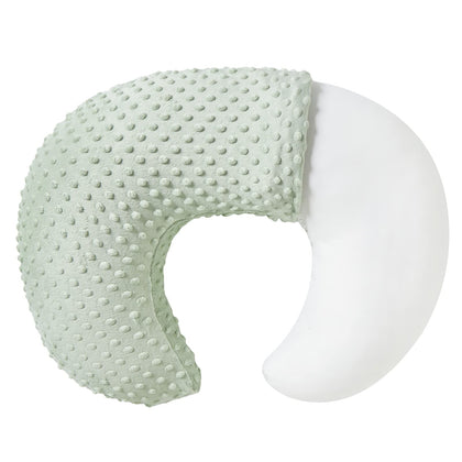 Baby Nursing Pillow and Body Positioner with Premium Minky Slipcover for Breastfeeding for Baby Boys and Girls, Feeding Pillow with Breathable Comfortable Pillowcase (Green)