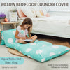 Butterfly Craze Floor Pillow Case, Mattress Bed Lounger Cover, Polka Aqua, King, Cozy Seating Solution for Kids & Adults, Recliner Cushion, Perfect for Reading, TV Time, Sleepovers, & Toddler Nap Mat